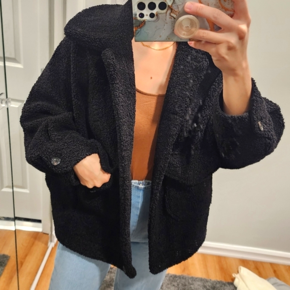 Zara Basic Black Bomber Jacket - image 3